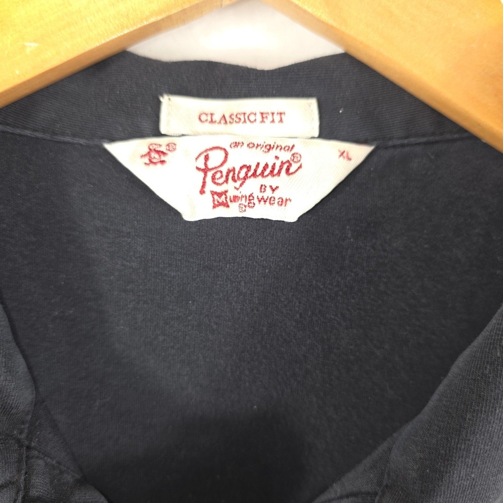 Original Penguin Polo Shirt Mens XL Black Striped Classic Fit Short Sleeve - Picture 3 of 7